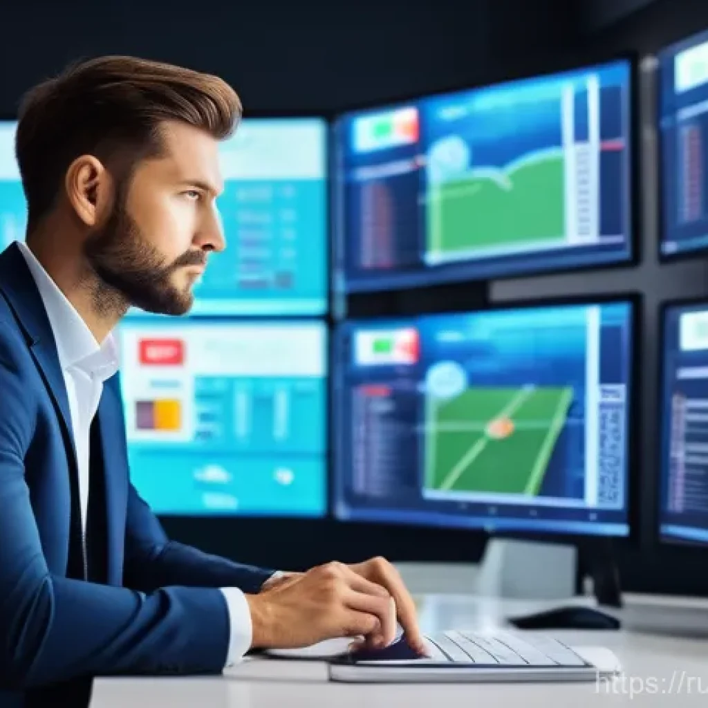 스포츠마케팅 전문가의 전문성 강화를 위한 자료 추천 - A modern sports marketing professional, either male or female, in their mid-30s, dressed in smart ca...