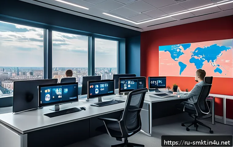 스포츠마케팅 직무의 진로 설계 - A dynamic scene of a sports marketing team in a modern office environment in Russia, analyzing digit...