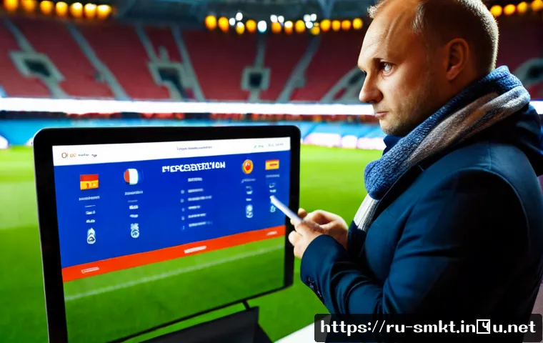 스포츠마케팅 직무와 고객 충성도 향상 전략 - Photorealistic sports marketing manager in a modern Moscow-style football stadium hospitality suite,...